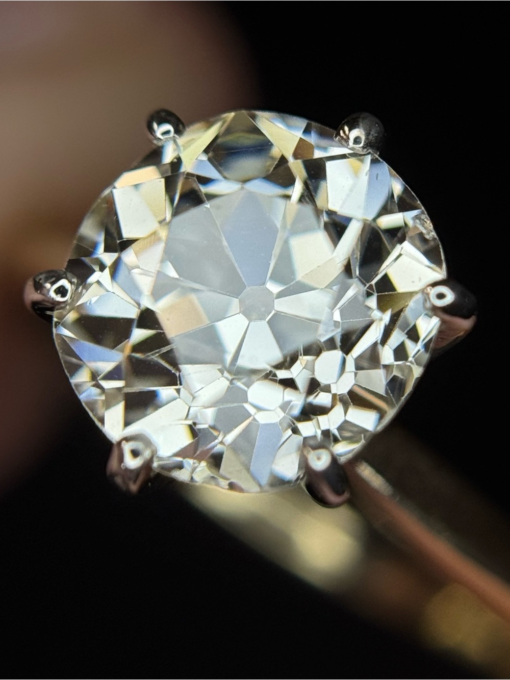 2.48 carat GIA K color VS2 clarity Old Mine Cut Natural Diamond Engagement Ring